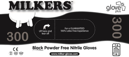 Milkers Black Nitrile Gloves Ebony (X Large)