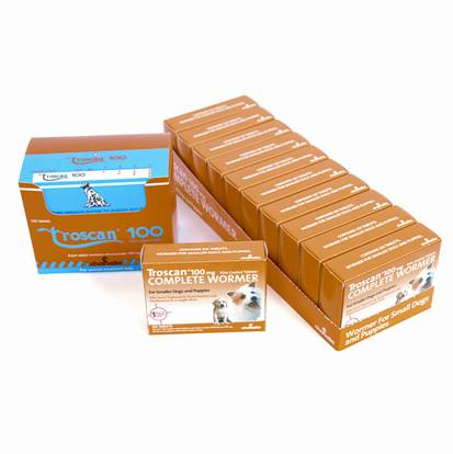 Troscan Small Dog Worming Tablets 100Mg 6&