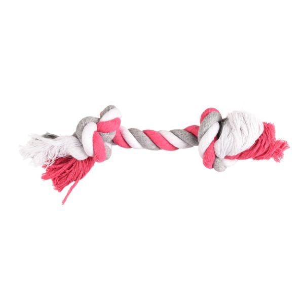 Flamingo Cotton Jim Playing Rope 2 Knots Multi Dog Toy - S 22cm
