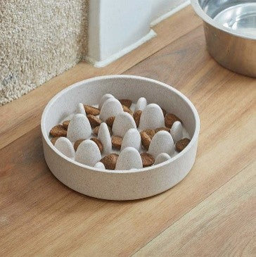 Floorgrip Bamboo Cat Slow Feeder Dog Bowl - 17cm