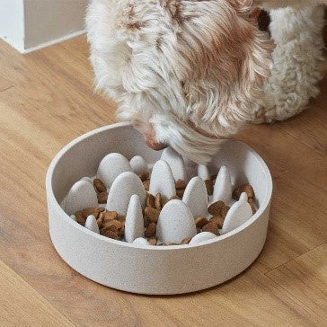 Floorgrip Bamboo Slow Feeder Dog Bowl - 21Cm