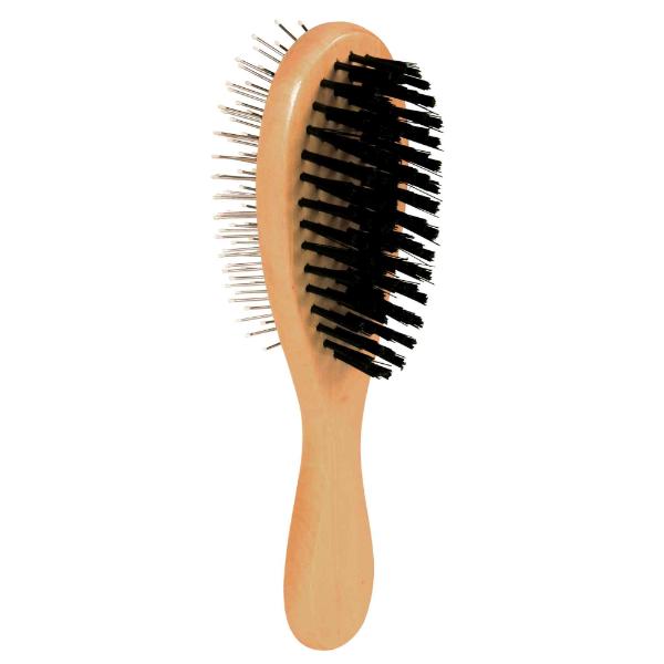 22Cm Wooden Double Sided Oval Brush Med