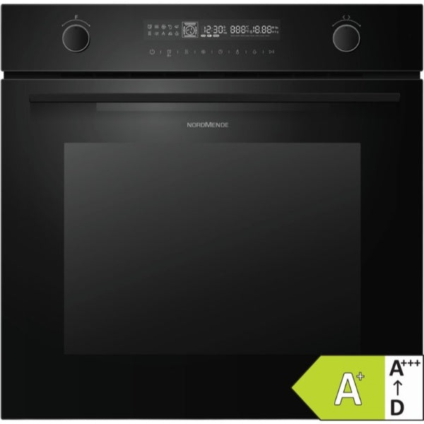 NordMende SOP527BL Multifunction Single Oven with Pyrolytic Cleaning
Black Glass Inline Collection 70L - A+ Energy Rating