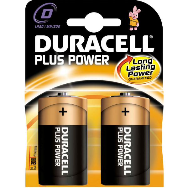 Duracell Plus Batteries D Size 2Pk