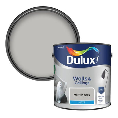 Dulux Walls &amp; Ceilings Matt Merrion Grey 2.5L