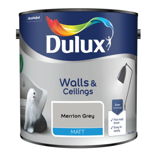 Dulux Walls &amp; Ceilings Matt Merrion Grey 2.5L