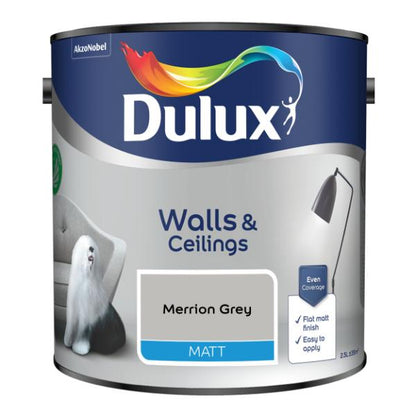 Dulux Walls &amp; Ceilings Matt Merrion Grey 2.5L