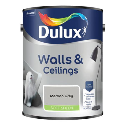 Dulux Walls &amp; Ceilings Soft Sheen Merrion Grey 5L