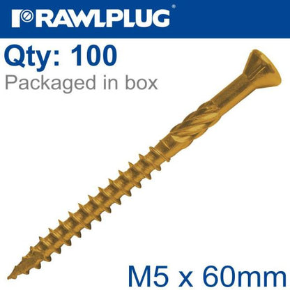 Deck Screw M5 X 100/60 Ruspert  1000H Sst Box 200
