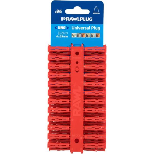 Rawl Red 6X28mm Uno Range Pack 96