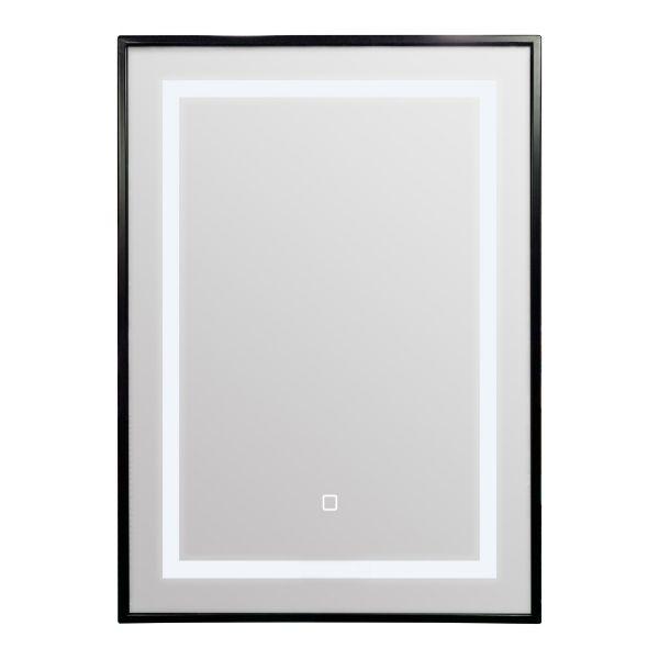 Tema Palermo IP44 Black Rect Led Mirror 70X50