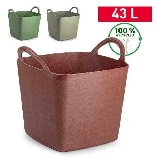 Metalic Square Flexitub Assorted Colours Red/ Grey/Green 43L