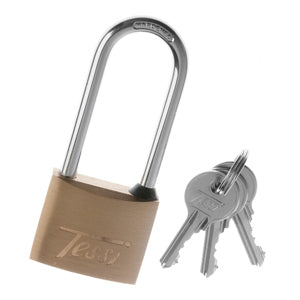 Tessi Solid Brass Padlock with Long Shackle 40Mm