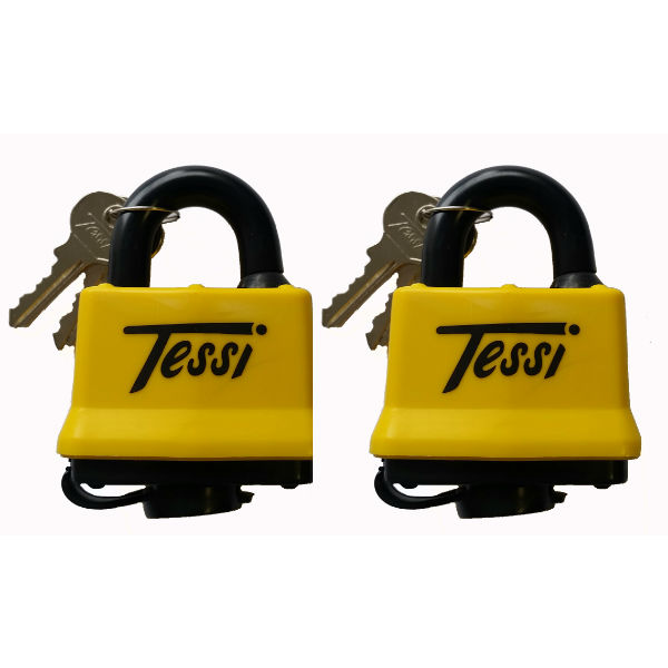Tessi 2 x 50mm Outdoor Padlocks Keyed Alike