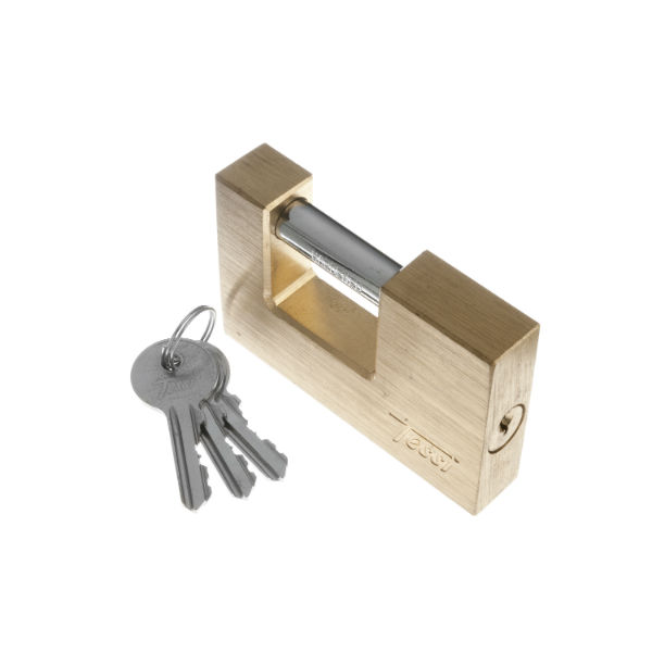 Tessi 90mm Rectangular Brass Padlock