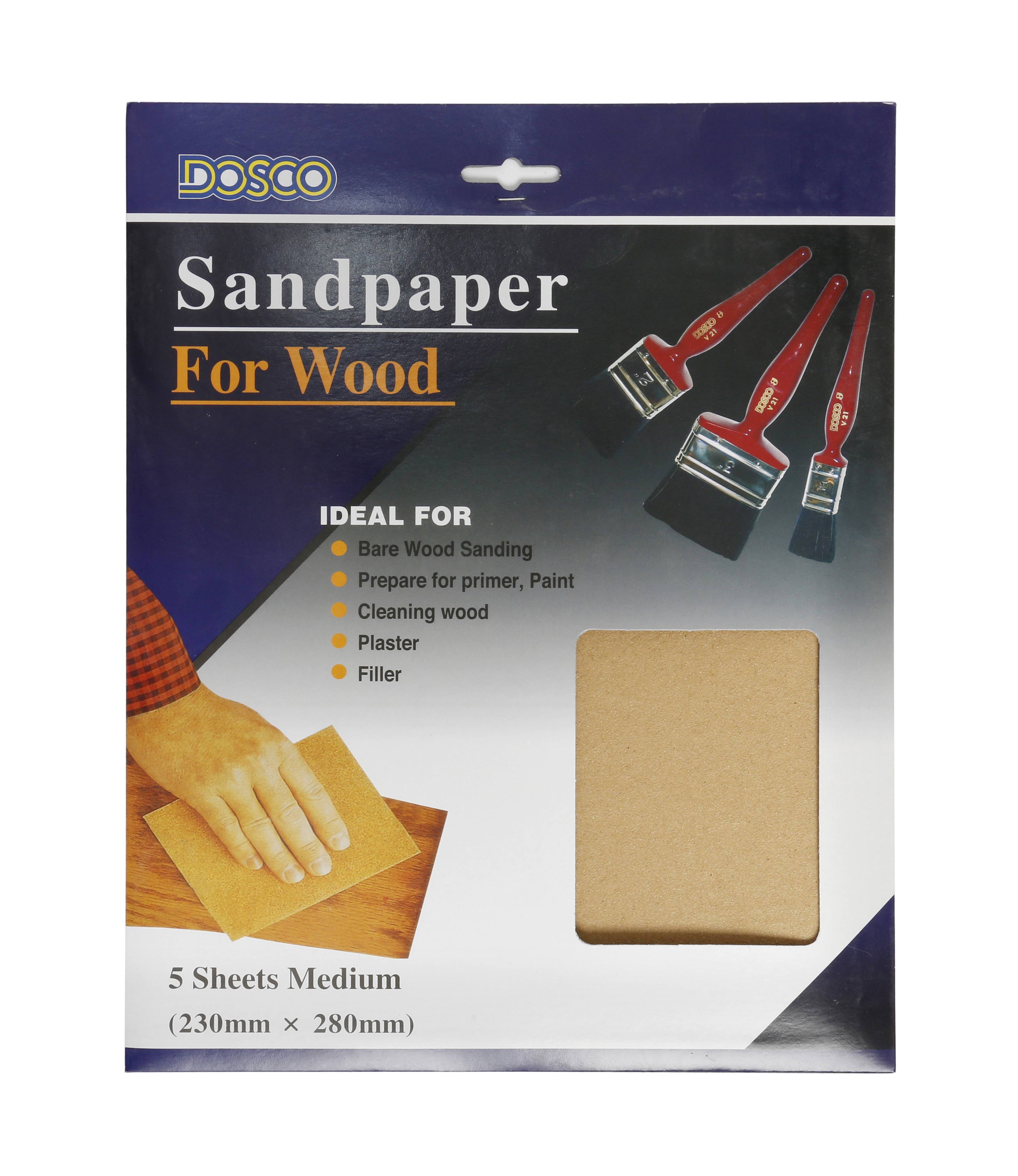 Dosco Sandpaper For Wood 5 Sheets Medium