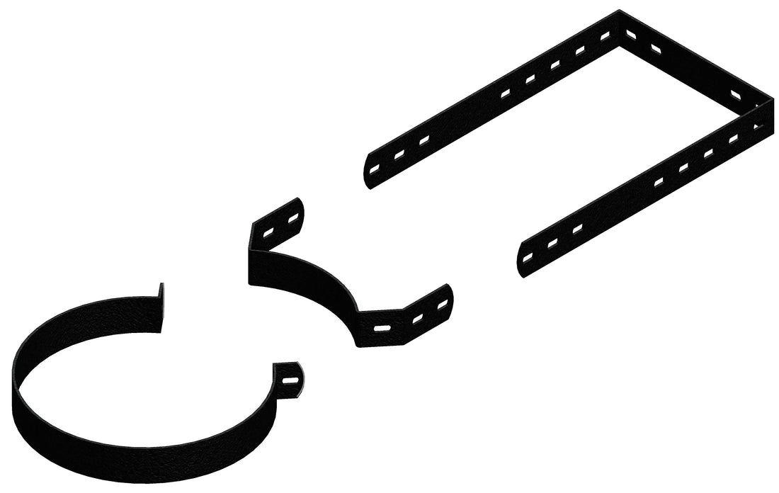 Mi Flues System 2 Black 125MM Adj Bracket T/Wall