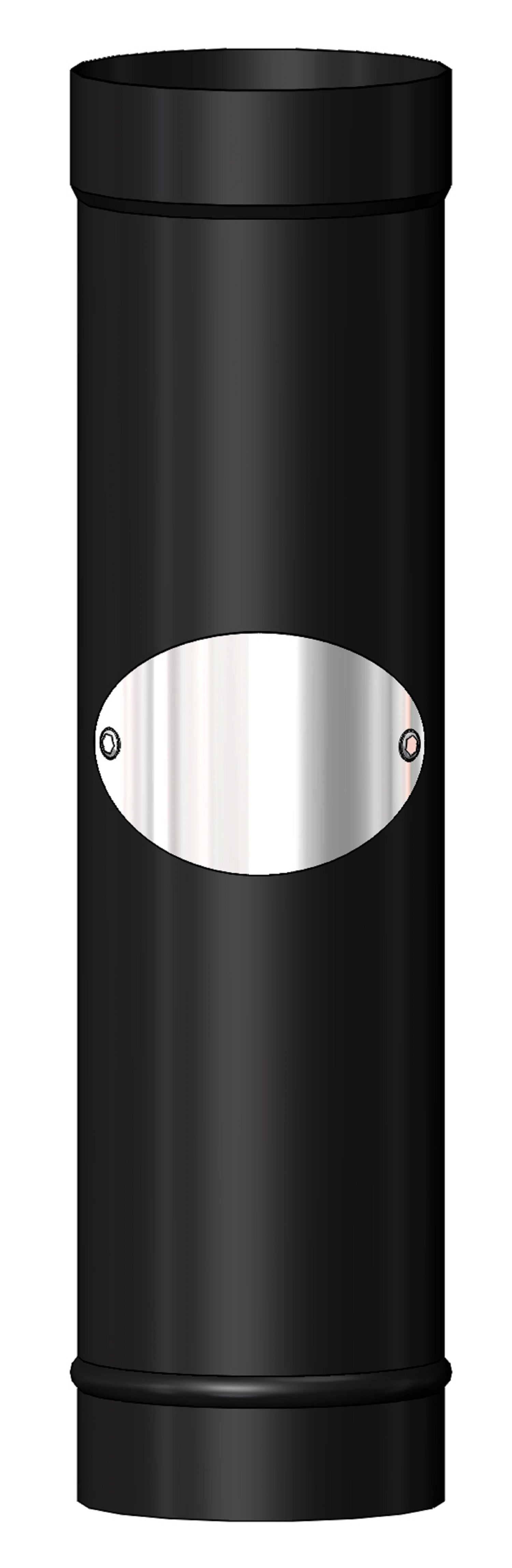 Mi Flues System 7 150MM Enamel Black With Door 500MM