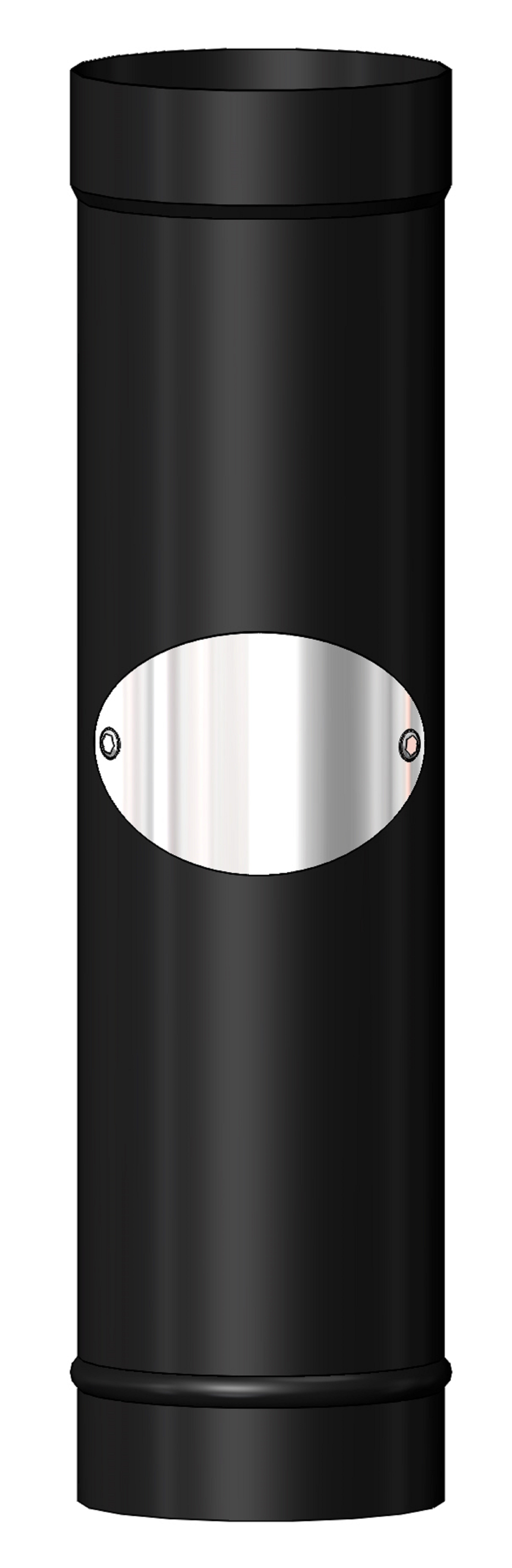 Mi Flues System 7 150MM Enamel Black With Door 500MM