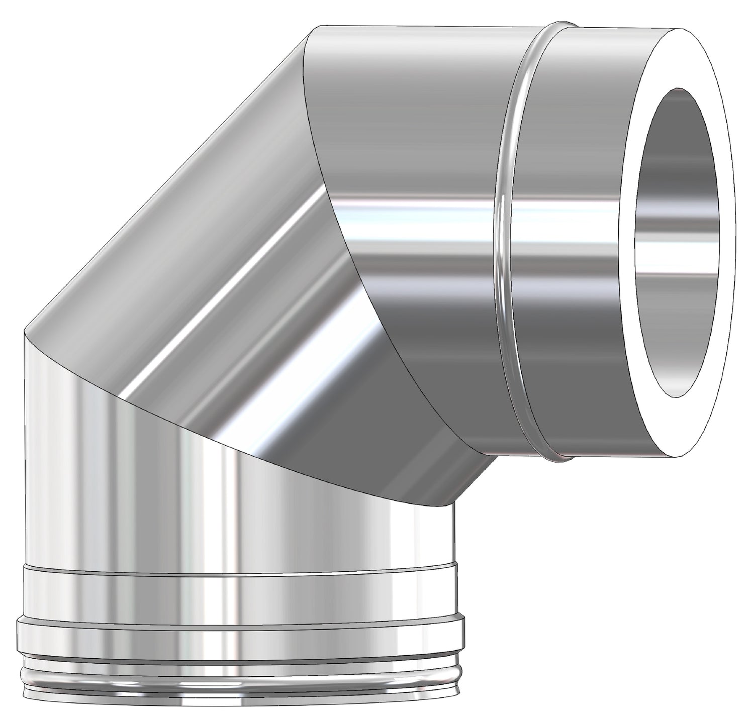 Mi Flues System 2 125MM Twin Wall Insulated 90 Deg Bend