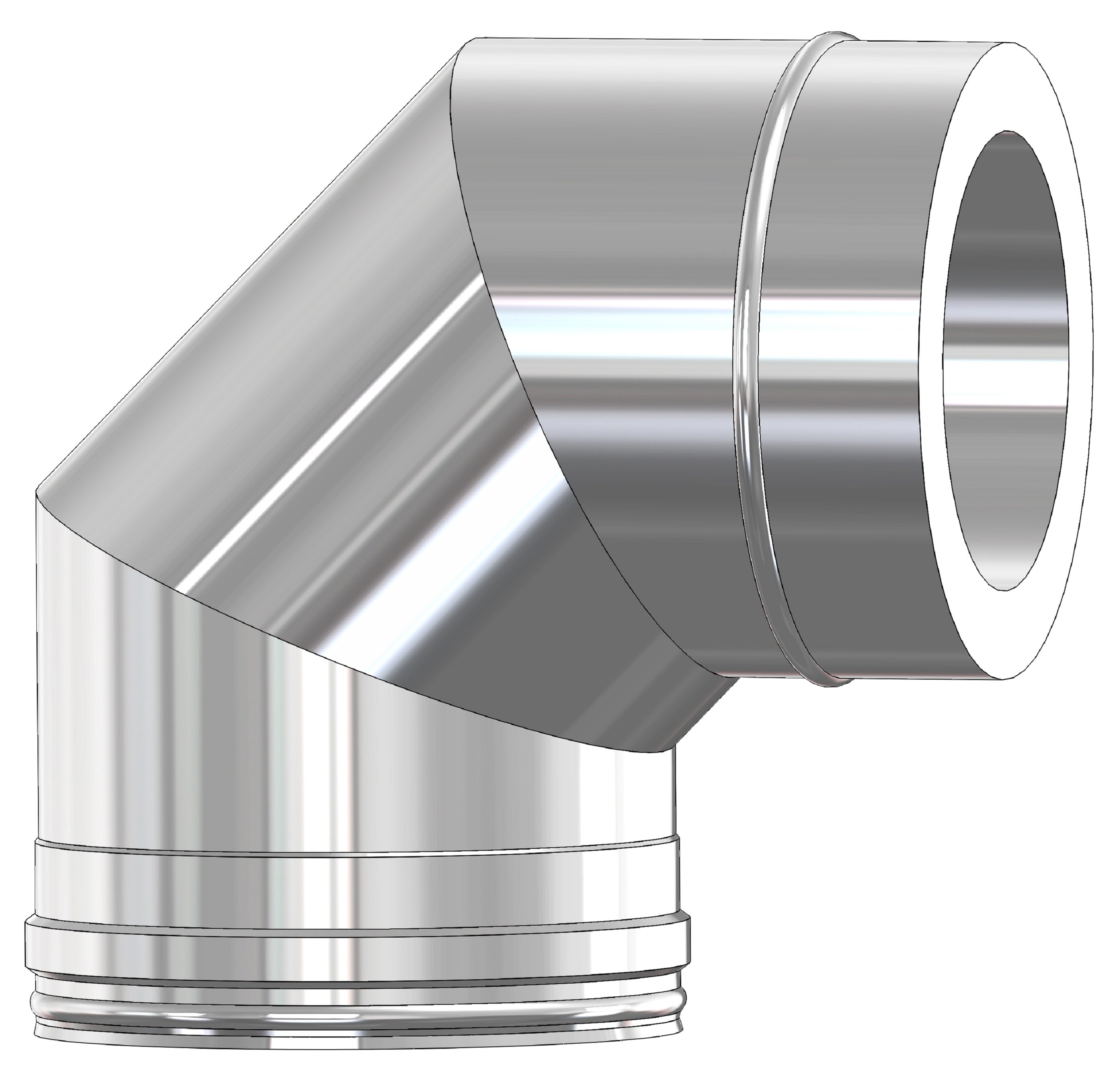 Mi Flues System 2 125MM Twin Wall Insulated 90 Deg Bend