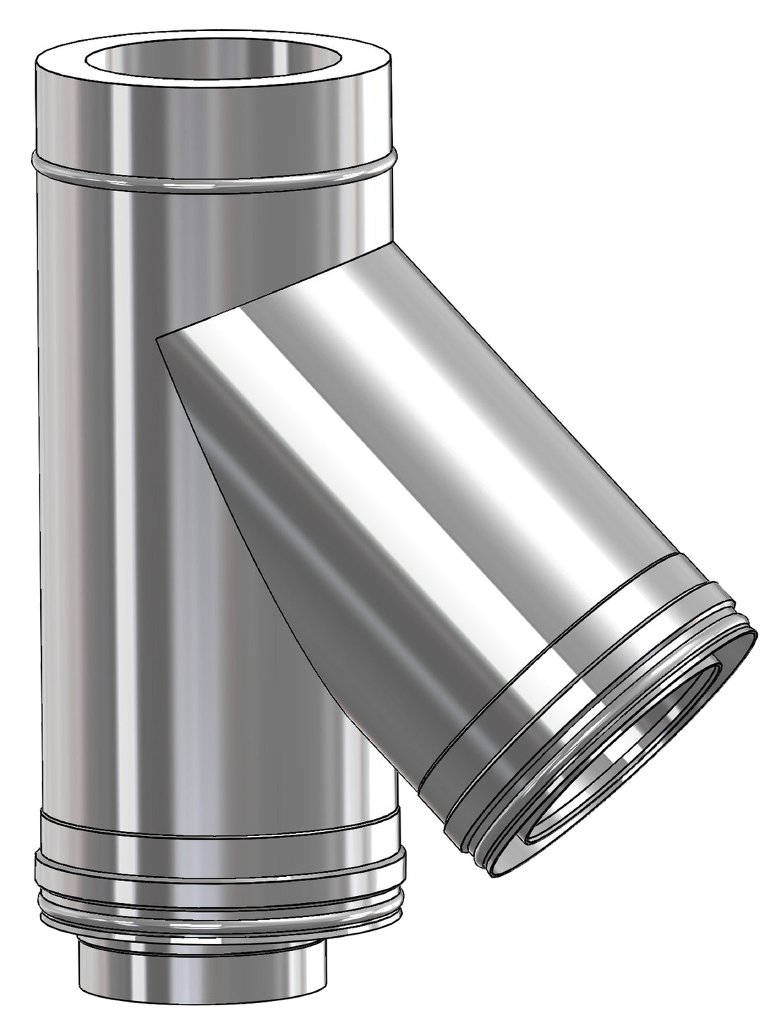 Mi Flues System 2 150MM Twin Wall 45 Degree Tee