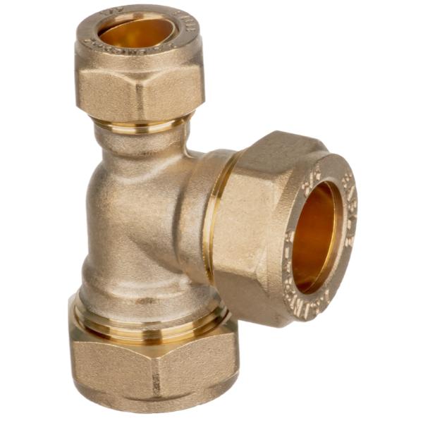 1&quot; X 3/4&quot; X 1&quot; Brass Compression Unequal Tee 318
