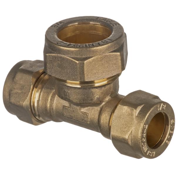 3/4" X 3/4" X 1" Brass Compression Unequal Tee 318