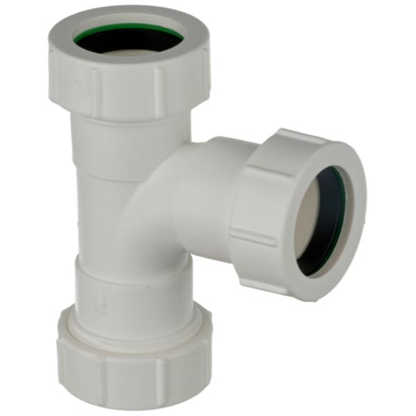 Easi Plumb 1 1/2" X 40mm White Waste Compression 90 Deg Tee