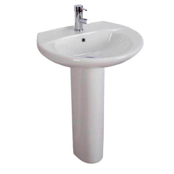 Prisma Economy White Ceramic Basin &amp; Pedistal