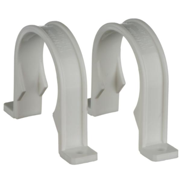 Easi Plumb 2 Pack 50mm White Waste Pipe Brackets