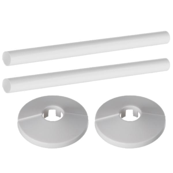 Easi Plumb 1/2" White Towel Rail Pipe Cover Kit