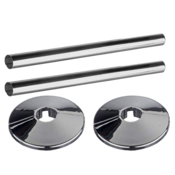 Easi Plumb 1/2&quot; Chrome Towel Rail Pipe Cover Kit
