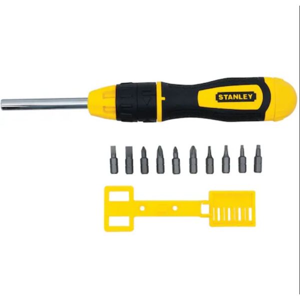 Stanley Multibit Ratchet Screwdriver And 10 Bits