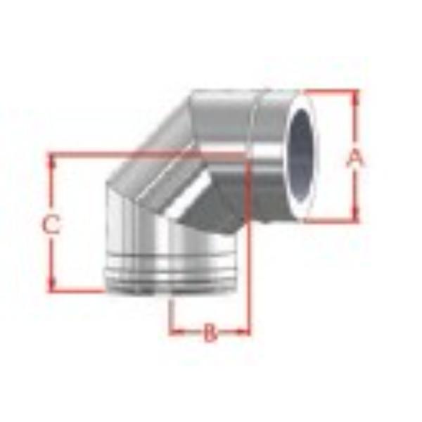 Mi Flues System 2 150MM Twin Wall Insulated 90 Degree Bend 