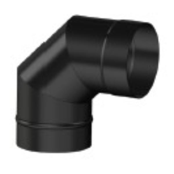 Mi Flues System 7 150MM X 90 Degree Bend VE Matt Black 