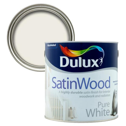 Dulux Satinwood Pure Brilliant White 2.5Ltr Oil Based