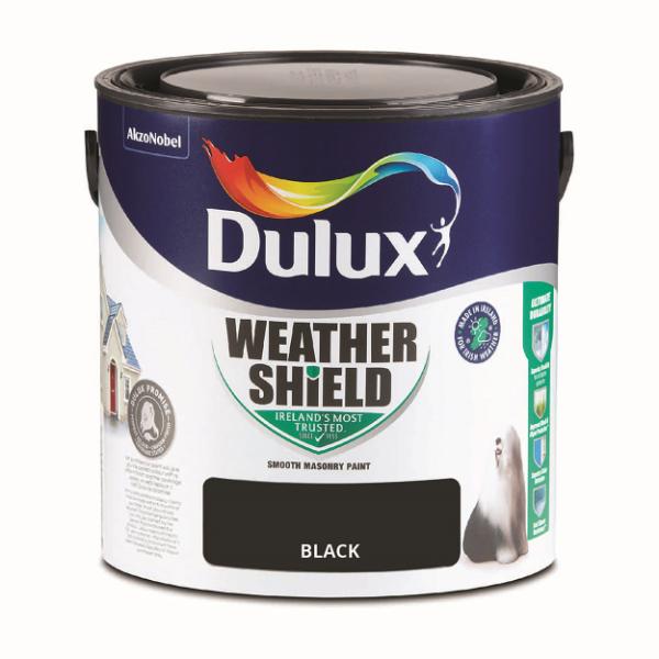 Dulux Weathershield Smooth Masonry Black 2.5L - Black