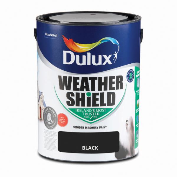 Dulux Weathershield Smooth Masonry Black 5L - Black