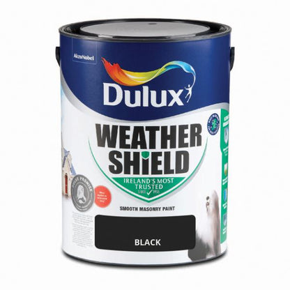 Dulux Weathershield Smooth Masonry Black 5L - Black