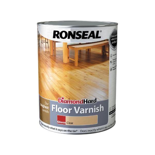 Ronseal Diamond Hard Floor Varnish Clear Gloss 2.5L