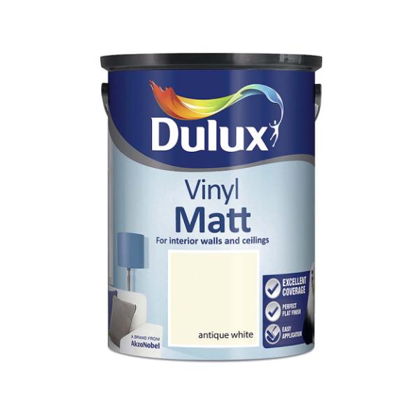 Dulux Vinyl Matt Paint 5L - Antique White