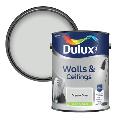 Dulux Walls &amp; Ceilings Soft Sheen Dapple Grey 5L - Dapple Grey