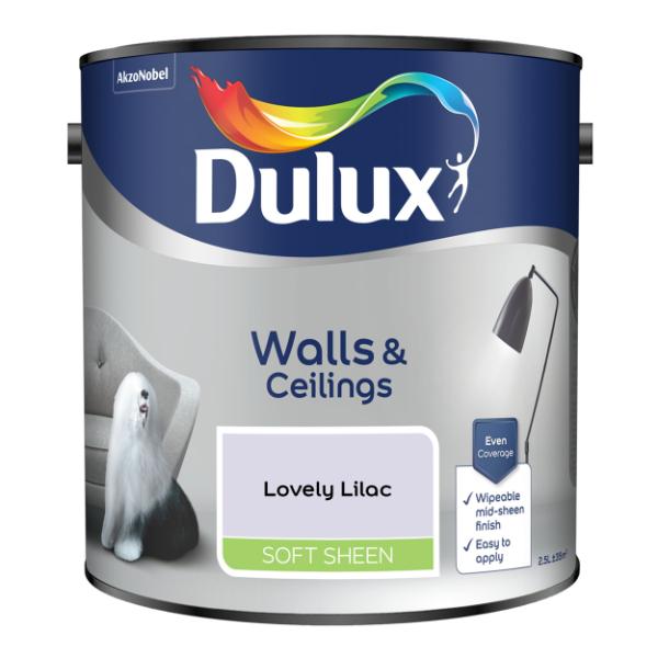 Dulux Walls &amp; Ceilings Soft Sheen Lovely Lilac 2.5L - Lovely lilac