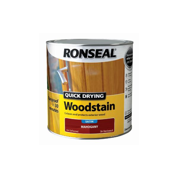 Ronseal Quick Dry Woodstain Satin Mahog.2.5L