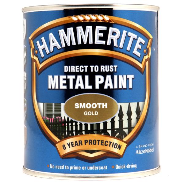 Hammerite Smooth Gold 750Ml