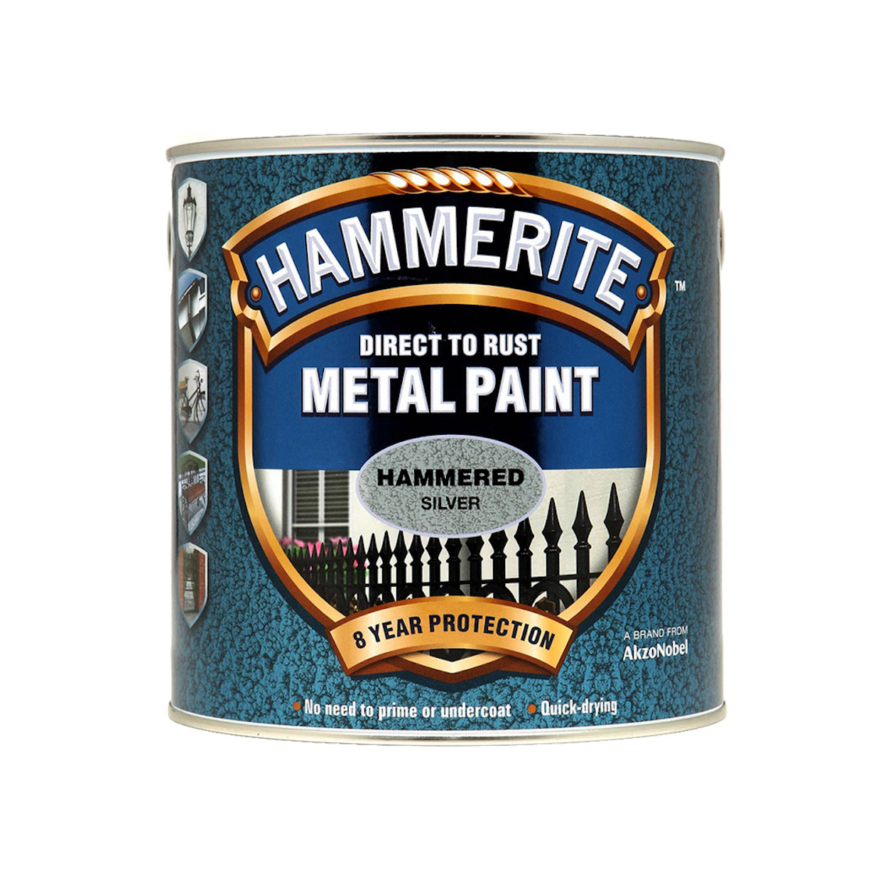 Hammerite Metal Paint Hammered Silver 2.5L