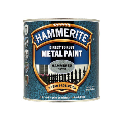Hammerite Metal Paint Hammered Silver 2.5L