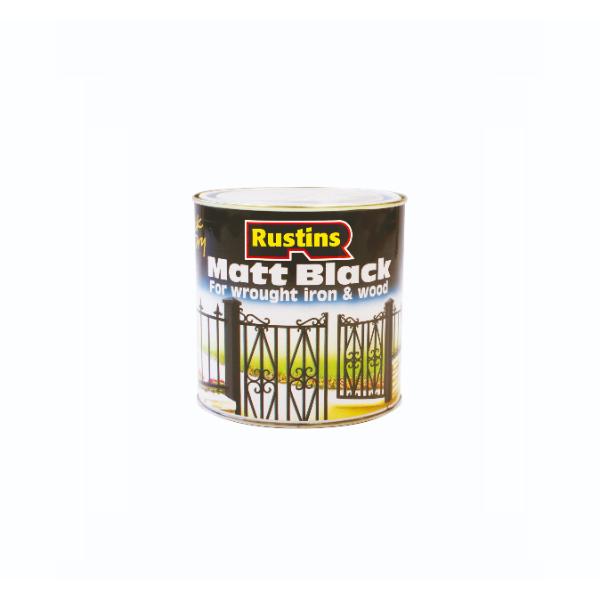 Rustins Matt Paint 500ml Black