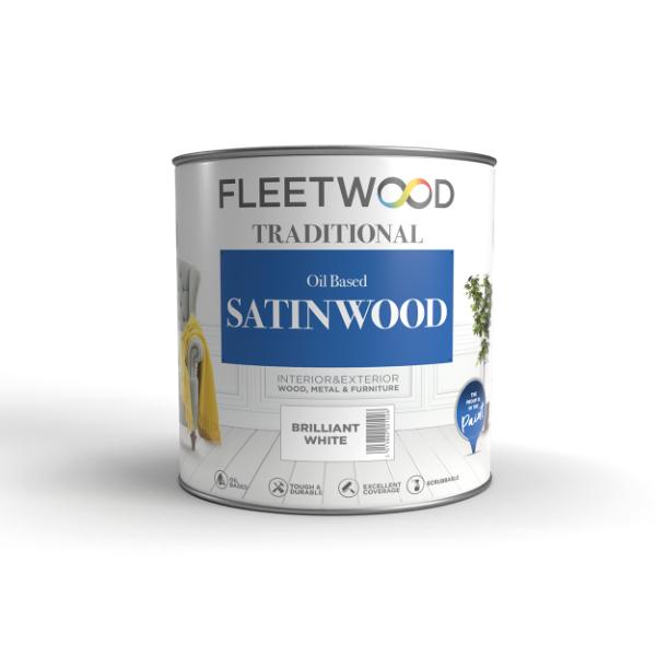 Fleetwood Oil Based Satinwood Brill/White 1L